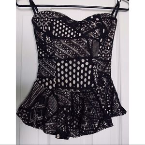 Strapless Peplum Blouse